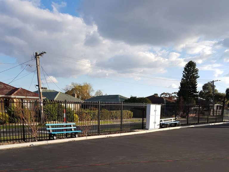 steel tubular fence University Park Primary School st Albans Melbourne